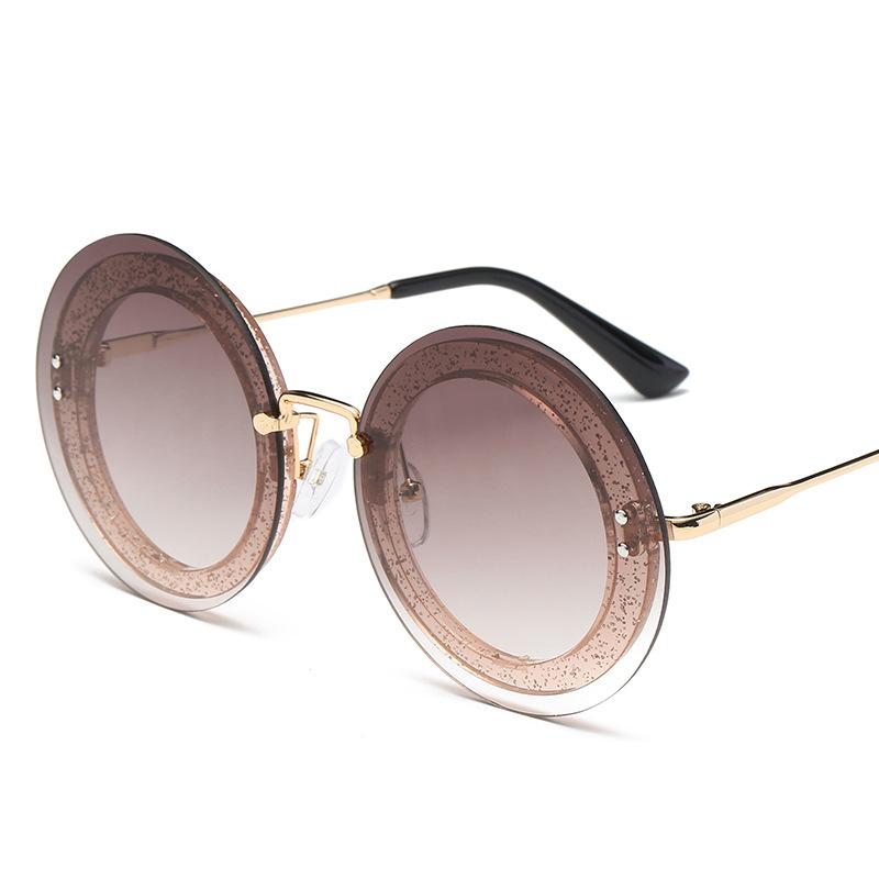 Sunglasses Fashion Oversize Women Brand Designer Round Rimless Metal Shades Vintage Flash Diamond Translucent Sun Glasses Oculos 
Sunglasses Fashion Oversize Women Brand Designer Round Rimless Metal Shades Vintage Flash Diamond Translucent Sun Glasses Oculos