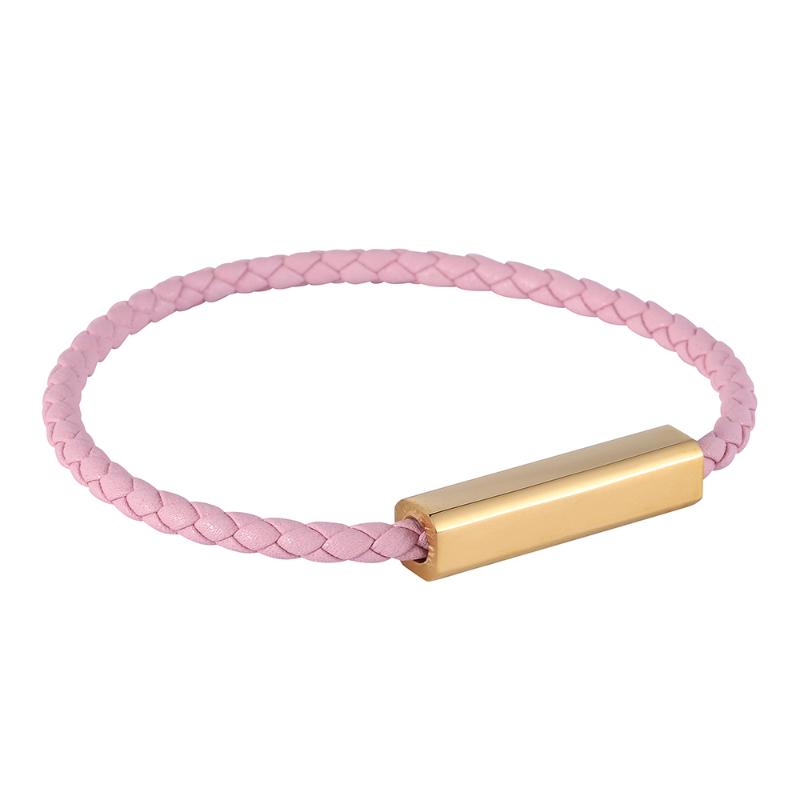 Bracelet Pink Braided Leather Bracelets for Women Gold Colour Stainless Steel Magnetic Clasp Bangles Jewelry BB0605
Bracelet Pink Braided Leather Bracelets for Women Gold Colour Stainless Steel Magnetic Clasp Bangles Jewelry BB0605