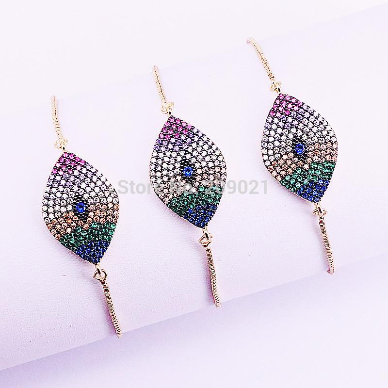 8Pcs New Fashion Multi-color CZ Cubic Zirconia Eye Design Connector Bracelets for women Adjustable Slid Chain
8Pcs New Fashion Multi-color CZ Cubic Zirconia Eye Design Connector Bracelets for women Adjustable Slid Chain