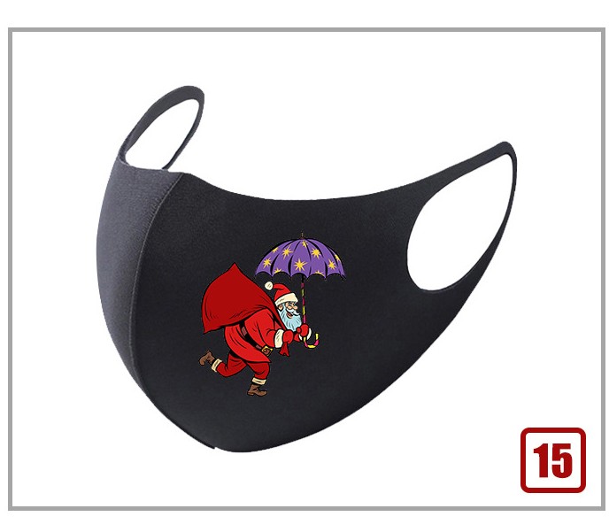 Black Christmas Masks Santa Claus Gift Printed Designer Masks Fashion cartoon cotton Mask new year Decoration 20 designs