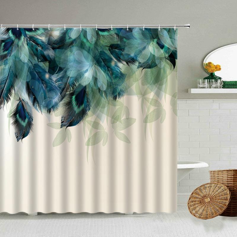 Nordic Peacocks Feather Pattern Shower Curtain Color Creative Design Bathroom Decoration With Hook Waterproof Polyester Screen
Nordic Peacocks Feather Pattern Shower Curtain Color Creative Design Bathroom Decoration With Hook Waterproof Polyester Screen