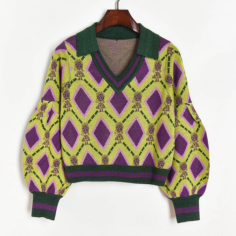 2021 New Vintage Female Blouses Turn Down Collar Argyle Shirts Retro Lantern Sleeves Mesh Pullovers Fashion Jumpers 4ZPH, Yellow.
2021 New Vintage Female Blouses Turn Down Collar Argyle Shirts Retro Lantern Sleeves Mesh Pullovers Fashion Jumpers 4ZPH, Yellow.