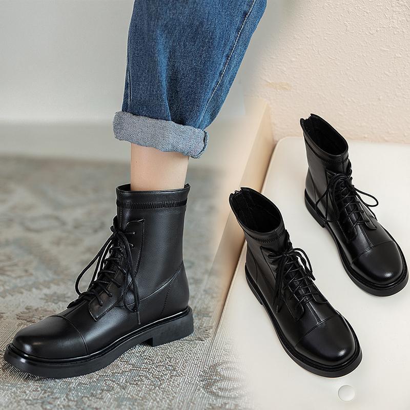 Hot Lace Up Women's Short Boots Fashion Winter Round Head Boots Woman Minimalism Ankle for Women Zip Ladies Shoes Rubber1, Black
Hot Lace Up Women's Short Boots Fashion Winter Round Head Boots Woman Minimalism Ankle for Women Zip Ladies Shoes Rubber1, Black