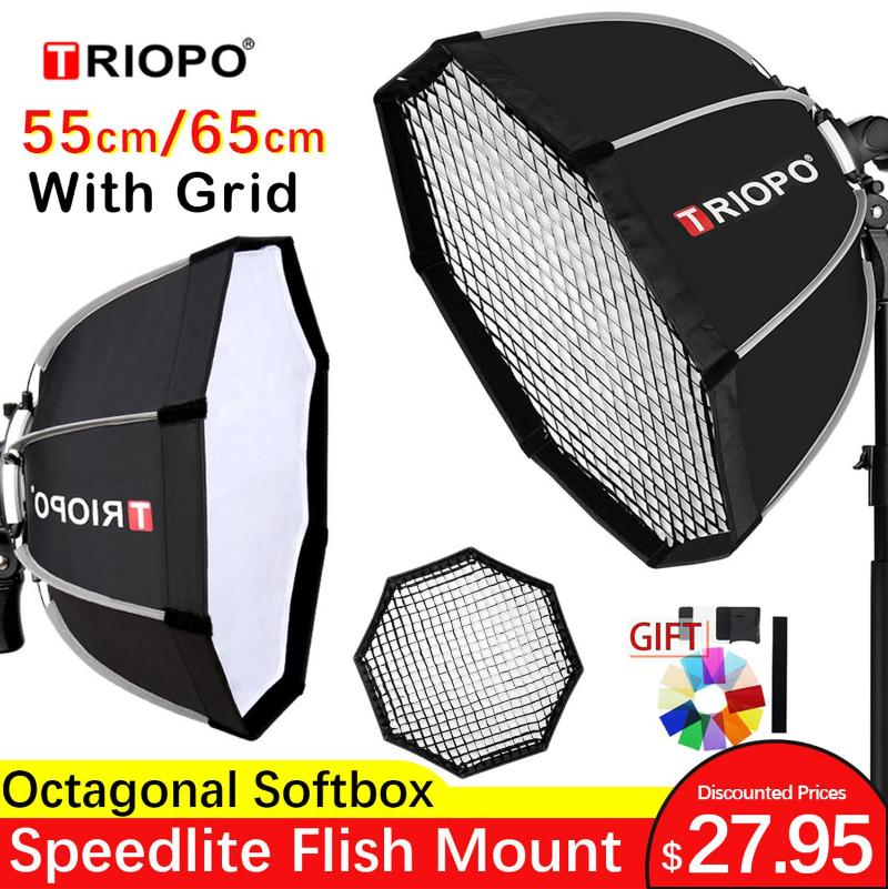 TRIOPO 55cm 65cm Octagon softbox Umbrella Softbox with Grid For Godox Yongnuo Flash speedlite photography studio accessories
TRIOPO 55cm 65cm Octagon softbox Umbrella Softbox with Grid For Godox Yongnuo Flash speedlite photography studio accessories