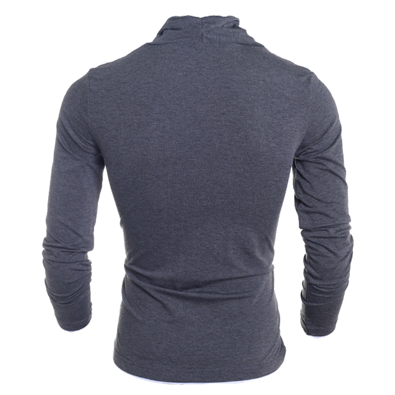 Fashion Slim Fit Men's T shirt Personalized Oblique Buckle Male Clothing Cotton Long Sleeve T-shirt For Free Shipping 201004