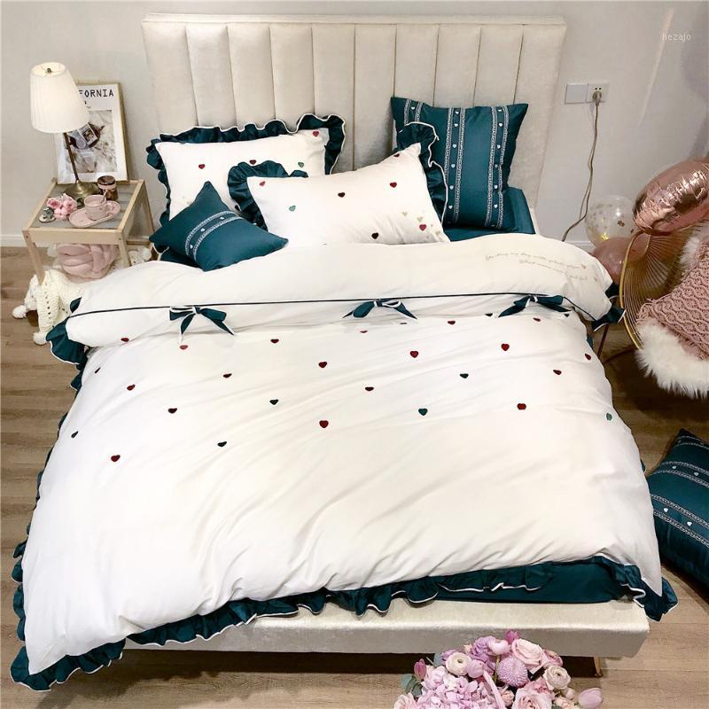 1904019 New arrival 60 long cotton emeraldcotton love embroidery lotus leaf side teen bed products king size bedding set1, White
1904019 New arrival 60 long cotton emeraldcotton love embroidery lotus leaf side teen bed products king size bedding set1, White