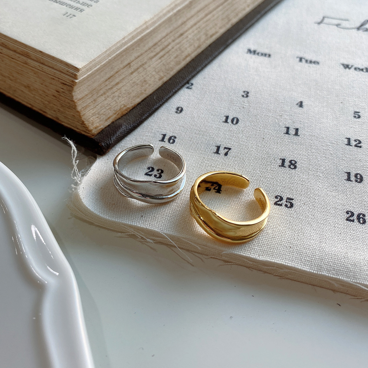 New minimalism design 925 sterling silver vintage jewelry handmade designer adjustable rings plicated open wires rings for women