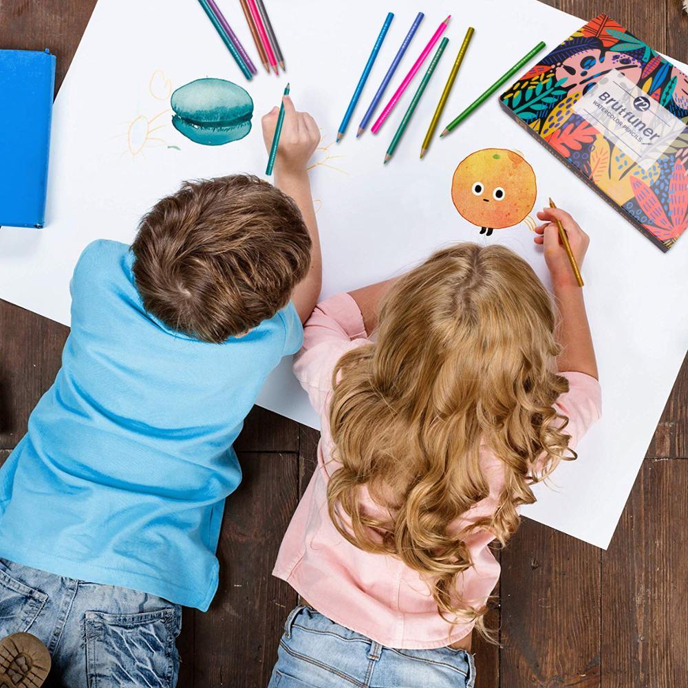 Brutfuner 48/72/120/160/180Color Professional Oil Color Pencils Wood Sketching Colored Pencil School Art Supplies 201223