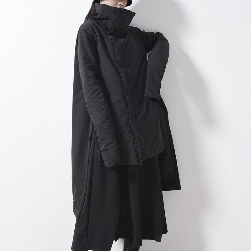 [EAM] Irregular Big Size Cotton-padded Coat Long Sleeve Loose Fit Women Parkas Fashion Tide New Autumn Winter YA77101 201019