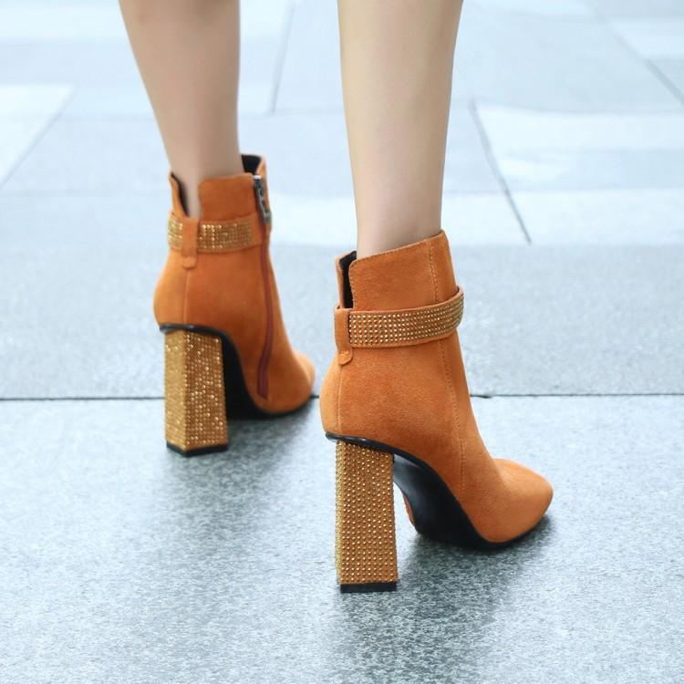 Women Square Toe Ankle Boots Orange Suede Autumn Winter Chunky High Heels Shoes Woman Crystal Ankle Strap Bota Feminino Stiletto1, Black
Women Square Toe Ankle Boots Orange Suede Autumn Winter Chunky High Heels Shoes Woman Crystal Ankle Strap Bota Feminino Stiletto1, Black
