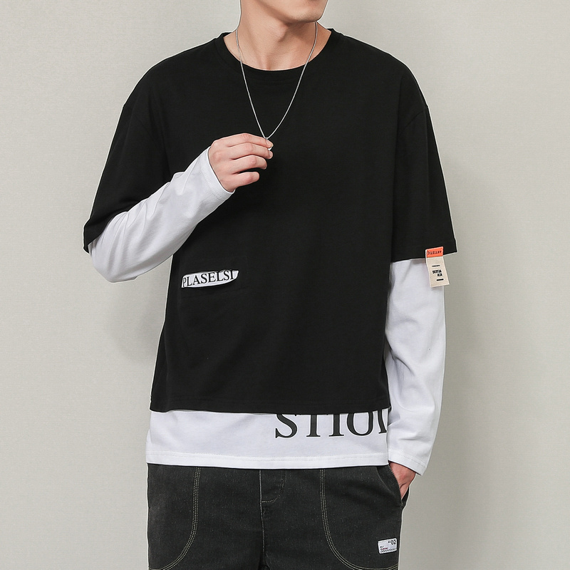 2020 Autumn Spring Fashion Oversized Fake Two Pieces Black Grey Tshirt Men's Long Sleeve Casual O Neck T-Shirt For Man TOP TEES, Ds926 1
2020 Autumn Spring Fashion Oversized Fake Two Pieces Black Grey Tshirt Men's Long Sleeve Casual O Neck T-Shirt For Man TOP TEES, Ds926 1
