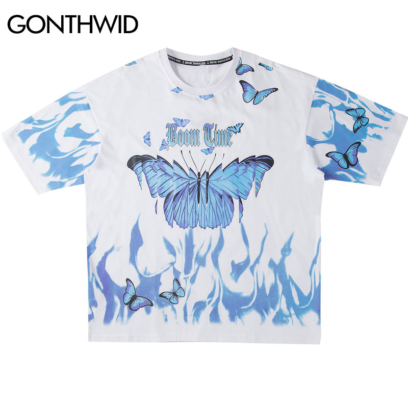 Butterfly Fire Flame Print Tees Shirts Streetwear Hip Hop Casual Short Sleeve Tshirts Men Harajuku Hipster Fashion Tops, 201846b
Butterfly Fire Flame Print Tees Shirts Streetwear Hip Hop Casual Short Sleeve Tshirts Men Harajuku Hipster Fashion Tops, 201846b