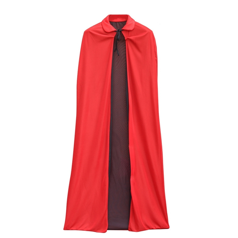 1.4m Halloween Cloak Cape Witch Wizard Cloaks Capes Black Red Vampire Cloak Cape Halloween Fancy Dress Costume Party Supplies