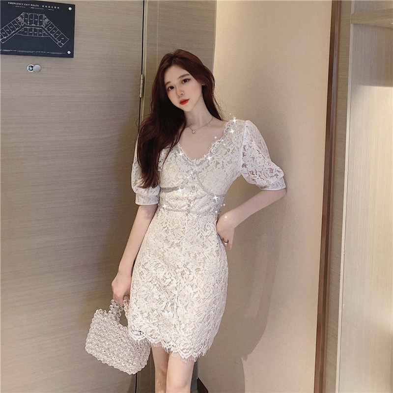 2021 New Ladies Sexy Outfits Neck Lace Summer Short Mini Blingbling Diamond Stylish Party Dress FQPQ, White(beige lining)
2021 New Ladies Sexy Outfits Neck Lace Summer Short Mini Blingbling Diamond Stylish Party Dress FQPQ, White(beige lining)