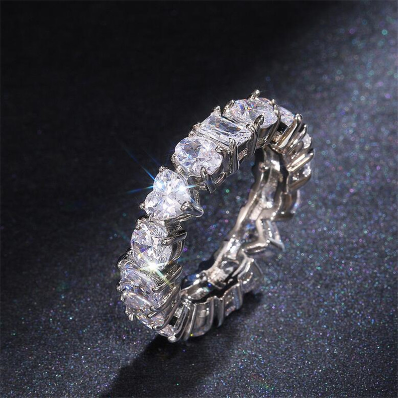 Choucong Brand New Dexule Jewelry 925 Sterling Silver Multi Shape Gemstones CZ Diamond Women Wedding Engagement Band Ring For Lover Gift