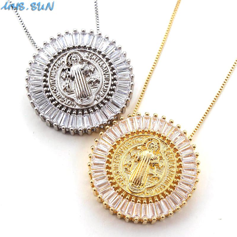 MHS.SUN New Religious Pendant Necklace With CZ Paved Chain Necklace For Women Fashion Zircon Jewelry Accessories 1Pc
MHS.SUN New Religious Pendant Necklace With CZ Paved Chain Necklace For Women Fashion Zircon Jewelry Accessories 1Pc