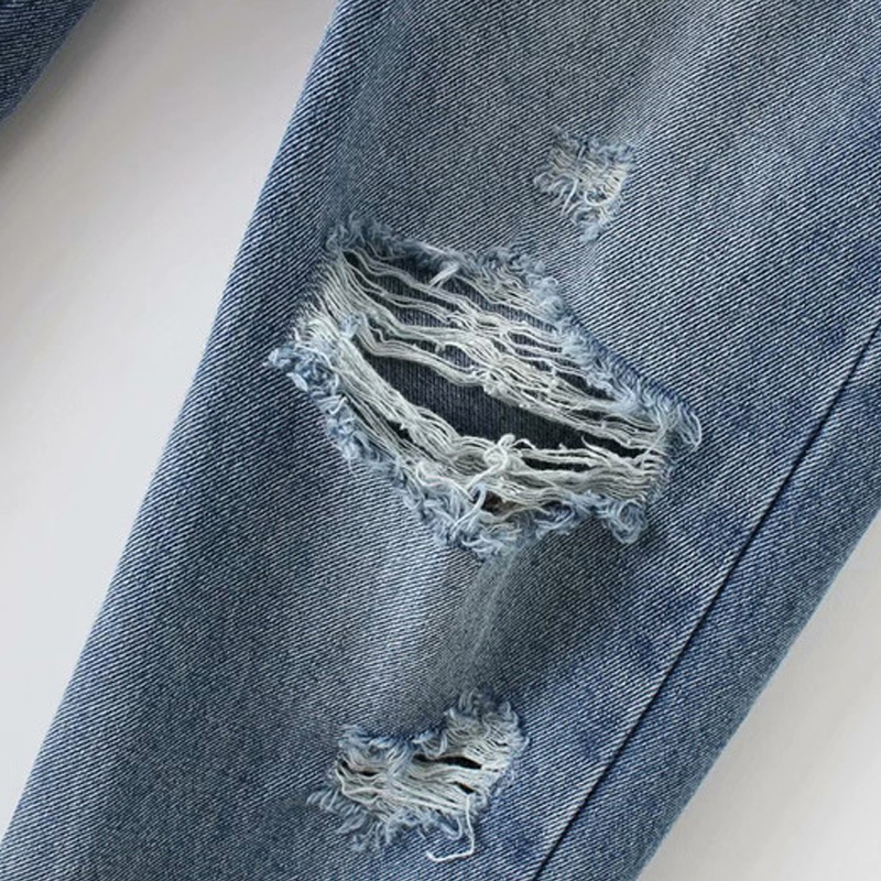 GOPLUS Women Jeans Boyfriends Large Size Ripped Jeans with High Waist Streetwear Denim Straight Pants Pantalon Jean Femme C6939 201105