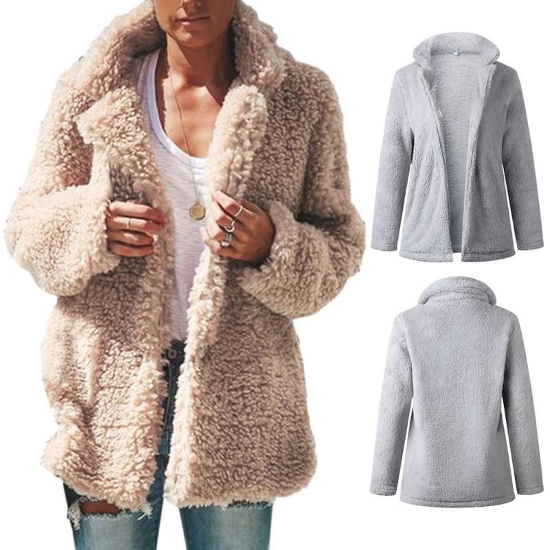 2020 Warm Cashmere Wool Coat Women Warm Outwear Plush Notch Collar Loose fur jacket Winter Coat Loose Cardigan Trench
2020 Warm Cashmere Wool Coat Women Warm Outwear Plush Notch Collar Loose fur jacket Winter Coat Loose Cardigan Trench