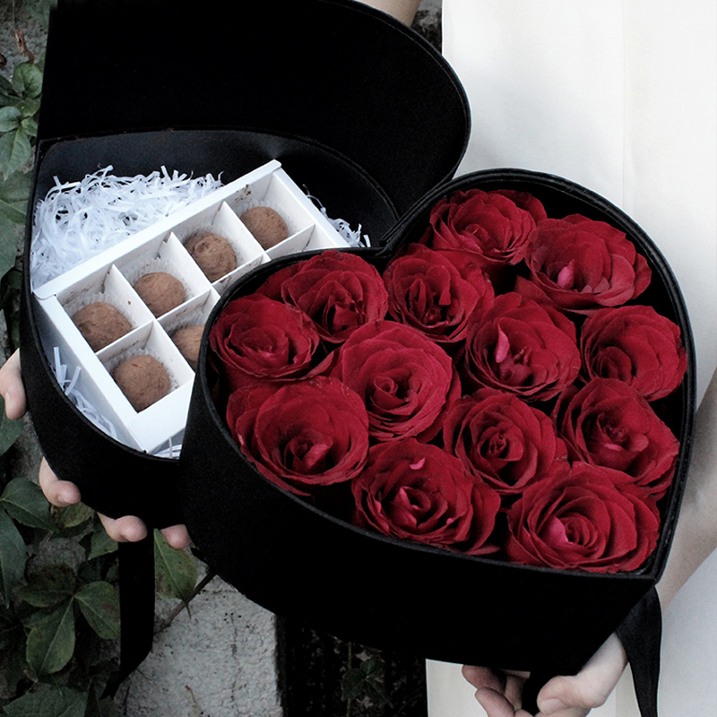 Double Heart High Grade Accompanied By Hand Gift Flower Packaging Box