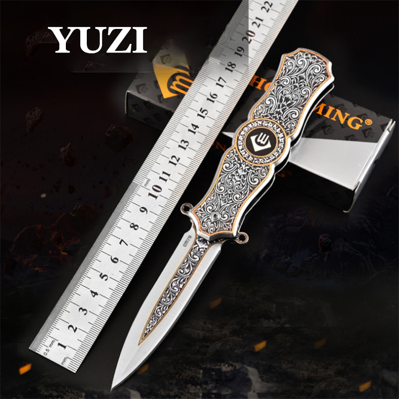 YUZI Titanium Tactical Folding Knife Flipper 3Cr13Mov aluminum Handle Flipper Camping Hunting Survival Pocket Tool
YUZI Titanium Tactical Folding Knife Flipper 3Cr13Mov aluminum Handle Flipper Camping Hunting Survival Pocket Tool