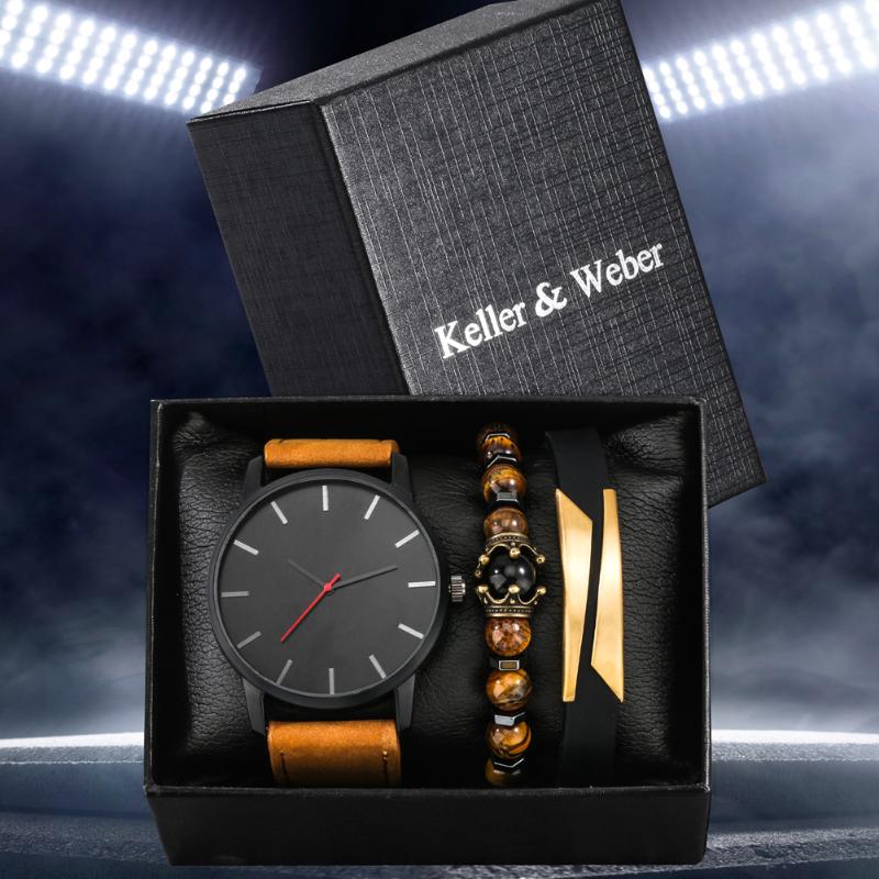 Wristwatches Men Watch Luxury Business Fashion Quartz Clock Leather Band Wristwatch Paper Gift Box Bracelet Set Relogio Masculino, Watch gift set 1
Wristwatches Men Watch Luxury Business Fashion Quartz Clock Leather Band Wristwatch Paper Gift Box Bracelet Set Relogio Masculino, Watch gift set 1