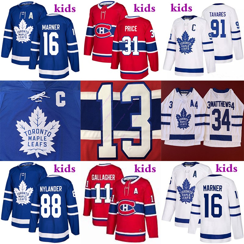KIDS JERSEYS Toronto Maple Leafs Mitchell Marner morgan rielly william nylander Montréal Canadiens Max Domi Carey Price HOCKEY JERSEYS, Blue
KIDS JERSEYS Toronto Maple Leafs Mitchell Marner morgan rielly william nylander Montréal Canadiens Max Domi Carey Price HOCKEY JERSEYS, Blue