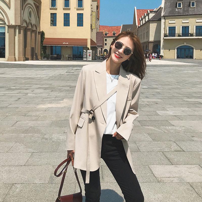 2020 office women' customized black coat design sense suit single breasted casual jacket, Beige
2020 office women' customized black coat design sense suit single breasted casual jacket, Beige