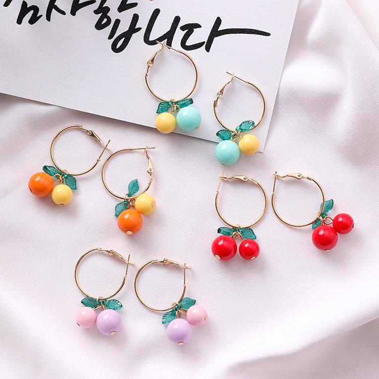 Charm Lovely Ins Style 3D Fruit Cherry Hoop Earrings For Women Sweet Jewelry Resin Fashionable Joker
Charm Lovely Ins Style 3D Fruit Cherry Hoop Earrings For Women Sweet Jewelry Resin Fashionable Joker