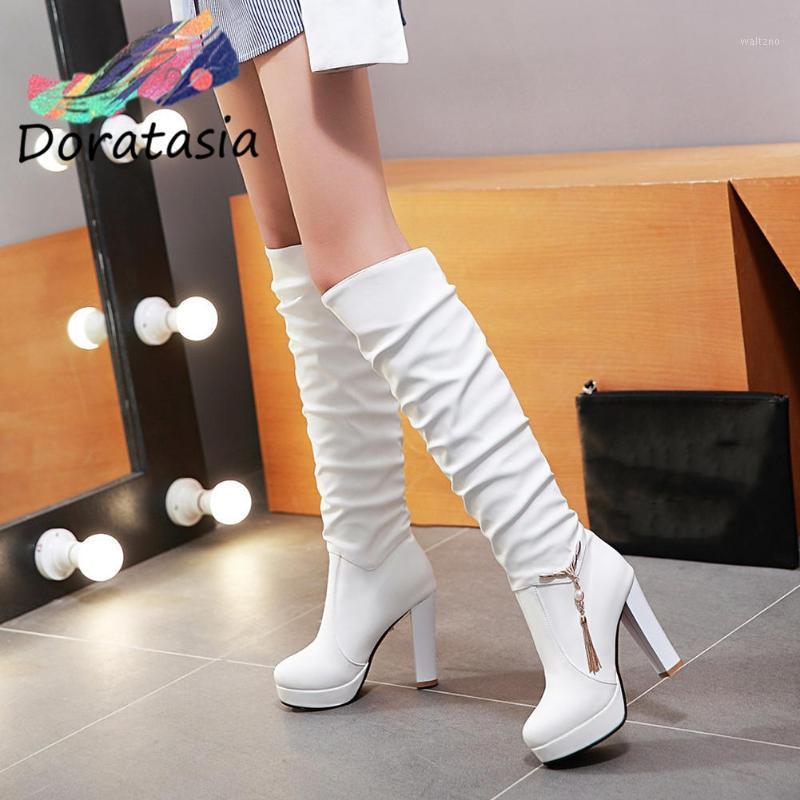 DORATASIA Brand Women Platfrom High Heels Fringe Solid Design Shoes Casual Office Boots Women Metal Mid Calf Boots1, White
DORATASIA Brand Women Platfrom High Heels Fringe Solid Design Shoes Casual Office Boots Women Metal Mid Calf Boots1, White