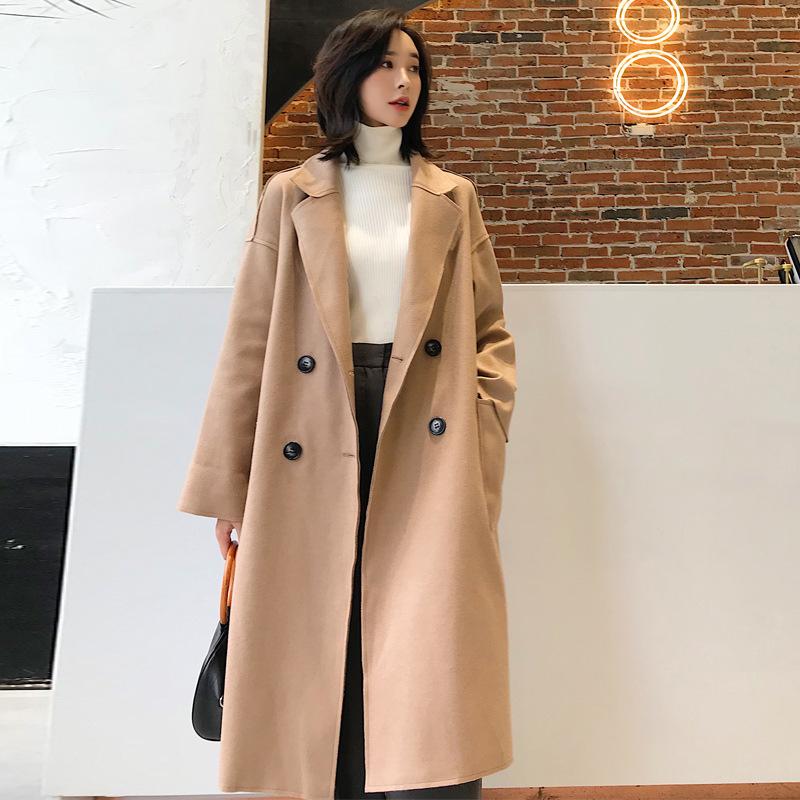 Office Lady Long Winter Fashion Wool Coats Loose Turn-down Collar Wool Blend Coat and Jacket Sashes Coat Femenino, Beige
Office Lady Long Winter Fashion Wool Coats Loose Turn-down Collar Wool Blend Coat and Jacket Sashes Coat Femenino, Beige