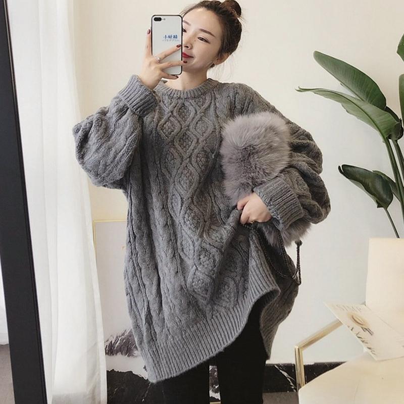 Large Size Women's Mid-length Sweater Autumn Winter Korean Loose Hedging Twist Student Lazy Style Outer Wear Sweater Crop Tops, Black
Large Size Women's Mid-length Sweater Autumn Winter Korean Loose Hedging Twist Student Lazy Style Outer Wear Sweater Crop Tops, Black