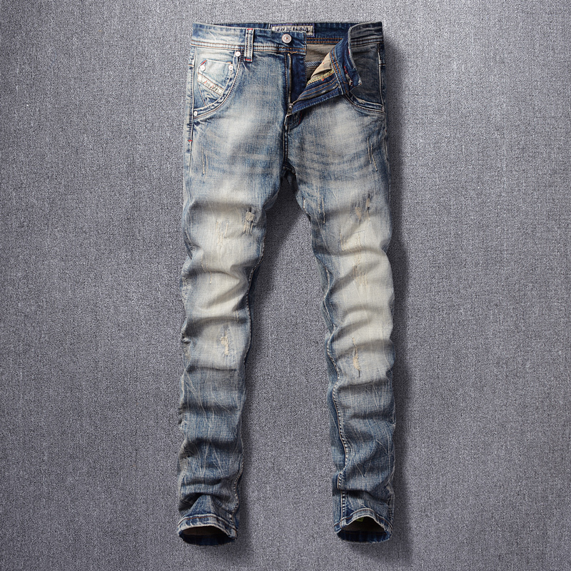 2021 New Italian Style Fashion Men Jeans High Quality Slim Fit Retro Ripped Denim Cotton Pants Vintage Designer Distressed Long Trousers Ojv, Retro blue
2021 New Italian Style Fashion Men Jeans High Quality Slim Fit Retro Ripped Denim Cotton Pants Vintage Designer Distressed Long Trousers Ojv, Retro blue