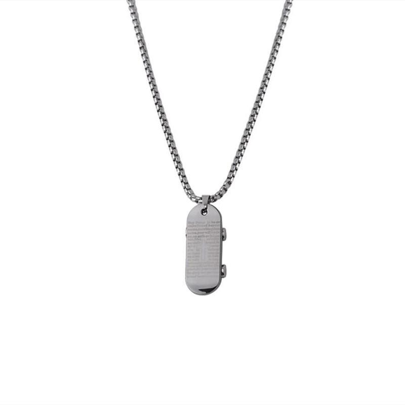 Punk Skateboard Cross Stainless Steel Chains Necklaces Men Jewerly Gold Silver Color Gothic Necklaces & Pendants collier