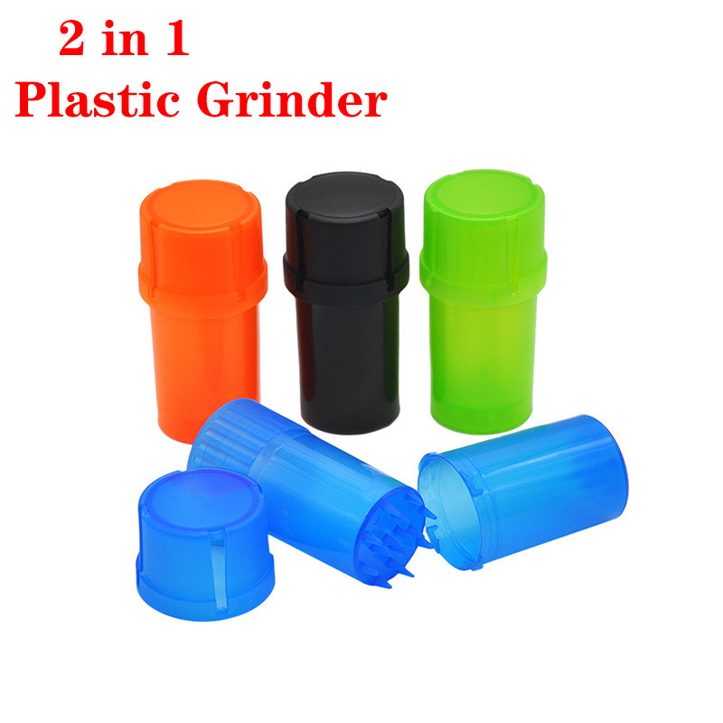 

cheapest Plastic 2 in 1 Tobacco Grinder Bottle Style Crusher Herbal Herb Spice Grinding Crusher Airtainer Storage Container Case Multi-funct