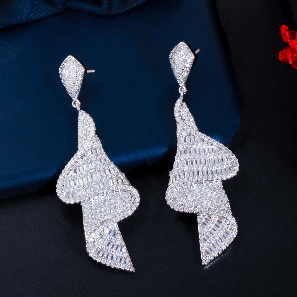 18K Yellow White Gold Plated CZ Earrings for Party Wedding for Girls Women for Pary Wedding Nice Gift