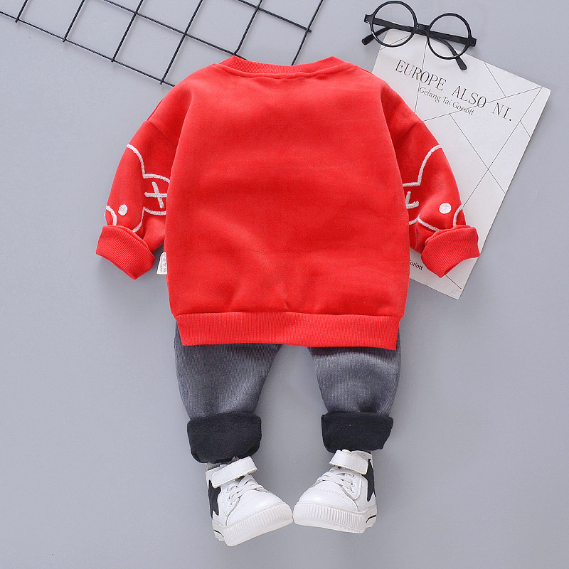 New Autumn Winter Baby Boys Girls Clothes Suits Children Thick T Shirt Pants 2Pcs/sets Toddler Fashion Clothing Kids SportswearX1019