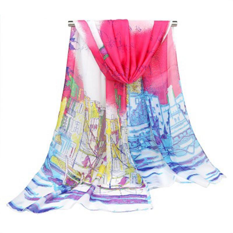 Scarves Spring Autumn Thin Long Chiffon Silk Scarf Fashion Oil Painting Printing Shawl Gradient Sunscreen Beach Towel N73
Scarves Spring Autumn Thin Long Chiffon Silk Scarf Fashion Oil Painting Printing Shawl Gradient Sunscreen Beach Towel N73