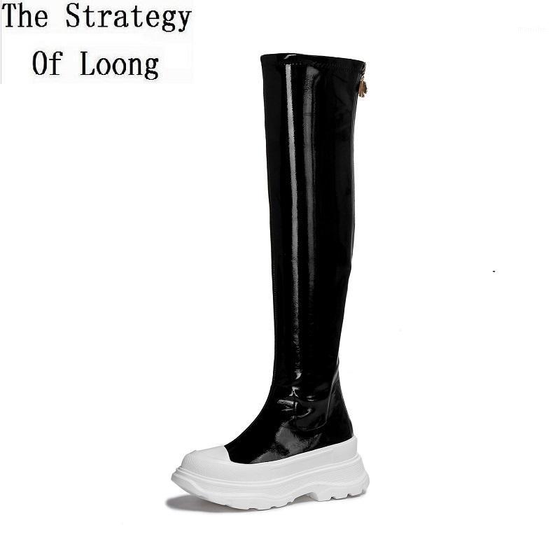 Spring Autumn New Slim Patent Leather Women Long Boots Winter Plush Wedges Heels Platform Ladies Over-the-Knee Botas 202008251, Black
Spring Autumn New Slim Patent Leather Women Long Boots Winter Plush Wedges Heels Platform Ladies Over-the-Knee Botas 202008251, Black