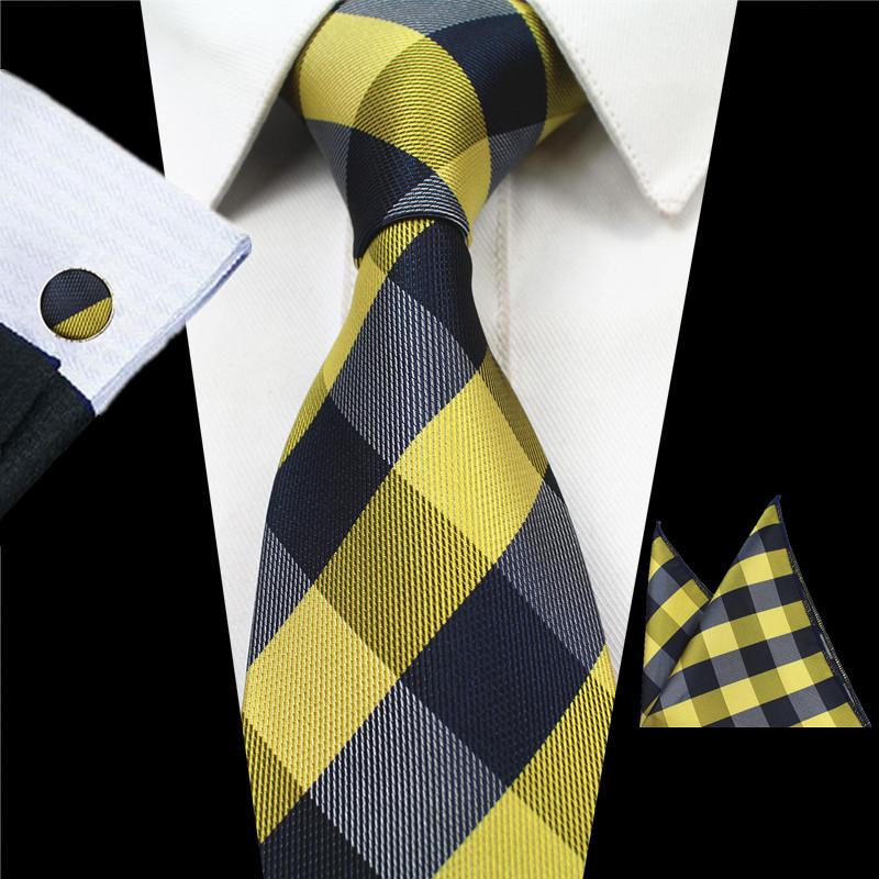 JEMYGINS New Fashion Plaid Tie Set 100% Silk Jacquard Men Necktie Gravata Hanky Cufflinks Set Pocket Square Mens Tie for Wedding
JEMYGINS New Fashion Plaid Tie Set 100% Silk Jacquard Men Necktie Gravata Hanky Cufflinks Set Pocket Square Mens Tie for Wedding