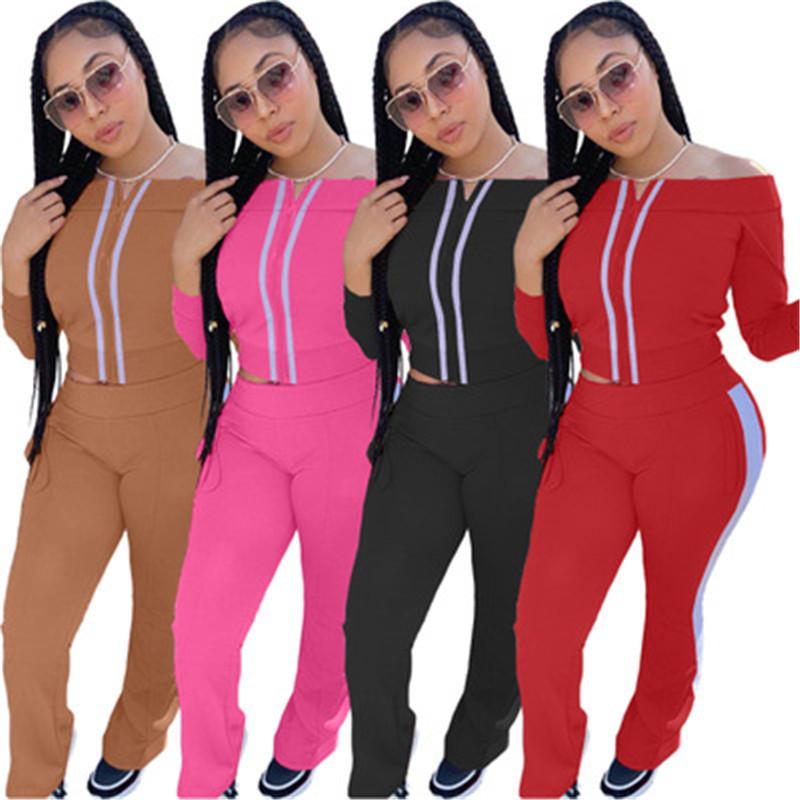 Women Panelled Tracksuits Fashion Trend Long Sleeve Oblique Shoulder Zipper Tee Trousers Suits Designer Female New Hip Lift Slim Casual Sets, Pink
Women Panelled Tracksuits Fashion Trend Long Sleeve Oblique Shoulder Zipper Tee Trousers Suits Designer Female New Hip Lift Slim Casual Sets, Pink