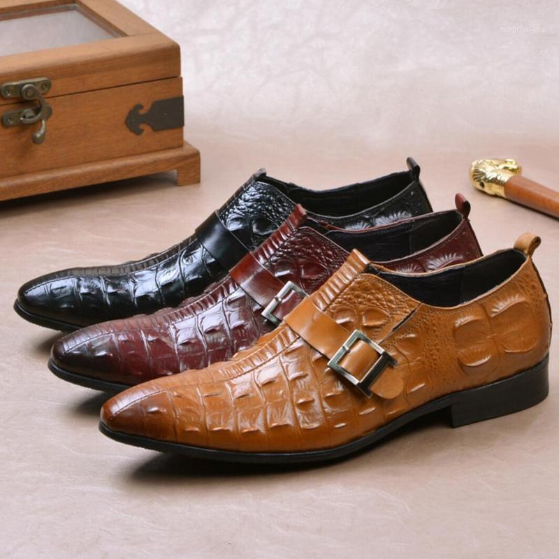 Elegant Designer Man Monk Strap Shoes Genuine Leather Formal Dress Alligator Pattern Pointed Toe Handmade Men's Flats SS5501, Black
Elegant Designer Man Monk Strap Shoes Genuine Leather Formal Dress Alligator Pattern Pointed Toe Handmade Men's Flats SS5501, Black