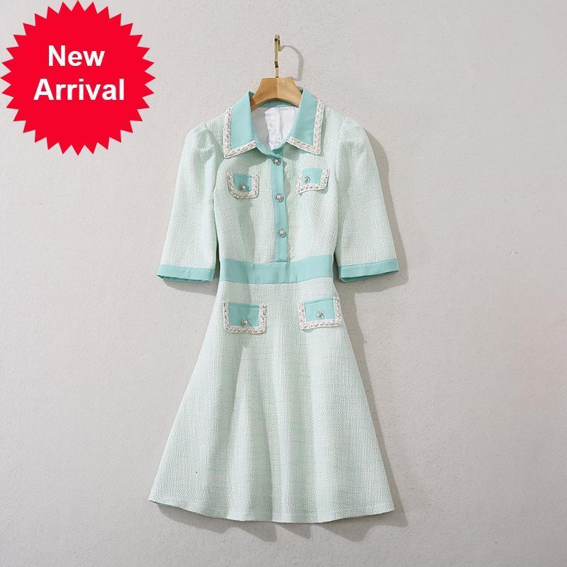 Luxury 2021 New Runway Design Party Dress Elegant Green Lapel Thin Waist Botton Holiday Line Dressed Midi XKY7, Blue
Luxury 2021 New Runway Design Party Dress Elegant Green Lapel Thin Waist Botton Holiday Line Dressed Midi XKY7, Blue