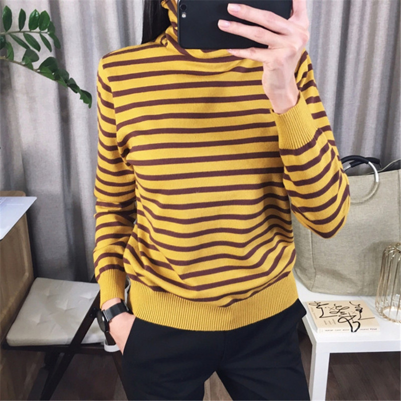 GCAROL New Women 30% Wool Sweater Stripes Turtleneck Knit Pullover Stretch Oversize Jumper Warm Base Render Knitted Tops S-3XL 201111wtt
