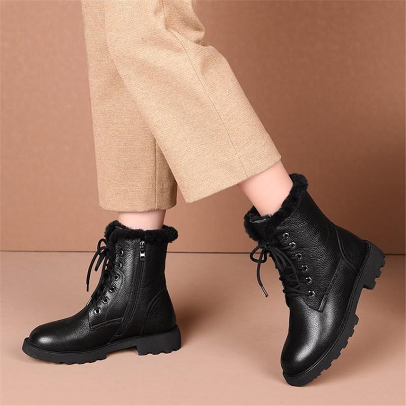 PXELENA Plus Size 34-41 Women Boots Low Heels Lace Up Real Fur 100% Wool Genuine Leather Snow Boots Non Slip 2021 Winter, Black
PXELENA Plus Size 34-41 Women Boots Low Heels Lace Up Real Fur 100% Wool Genuine Leather Snow Boots Non Slip 2021 Winter, Black