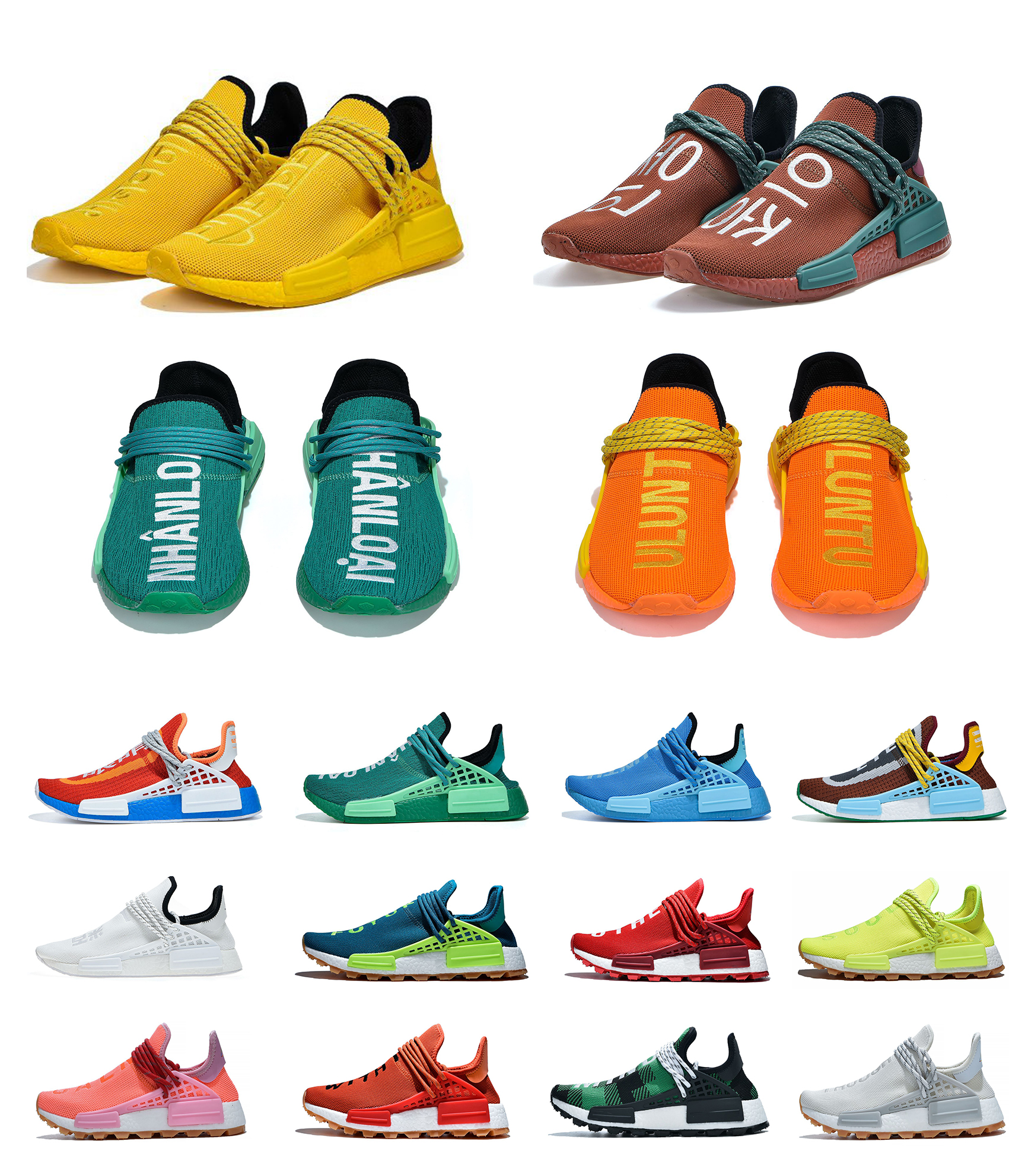 Human Race R1 v2 Men Women Running Shoes Pharrell Williams HU White Black Yellow Red Grey Mens Trainers Sports Sneakers Size 36-47
Human Race R1 v2 Men Women Running Shoes Pharrell Williams HU White Black Yellow Red Grey Mens Trainers Sports Sneakers Size 36-47