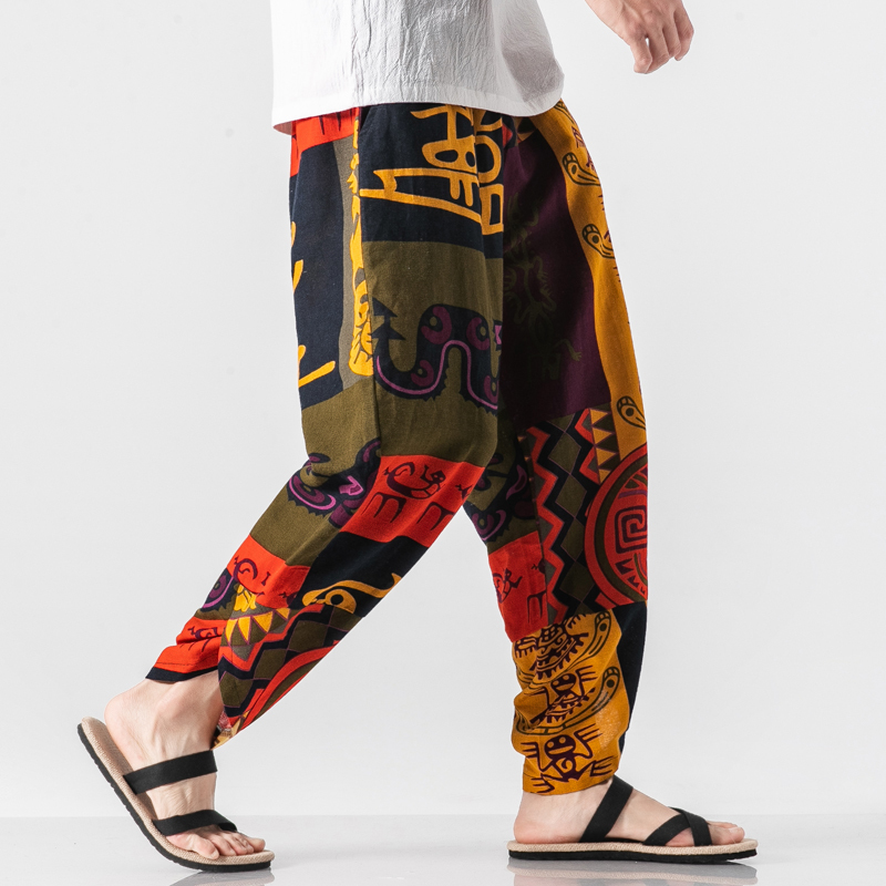 Hip Hop Harem pants Mens Spring Summer Chinese Style Joggers Pants Men Sweatpant Stitching color Casual Trousers Harem pants men 201203