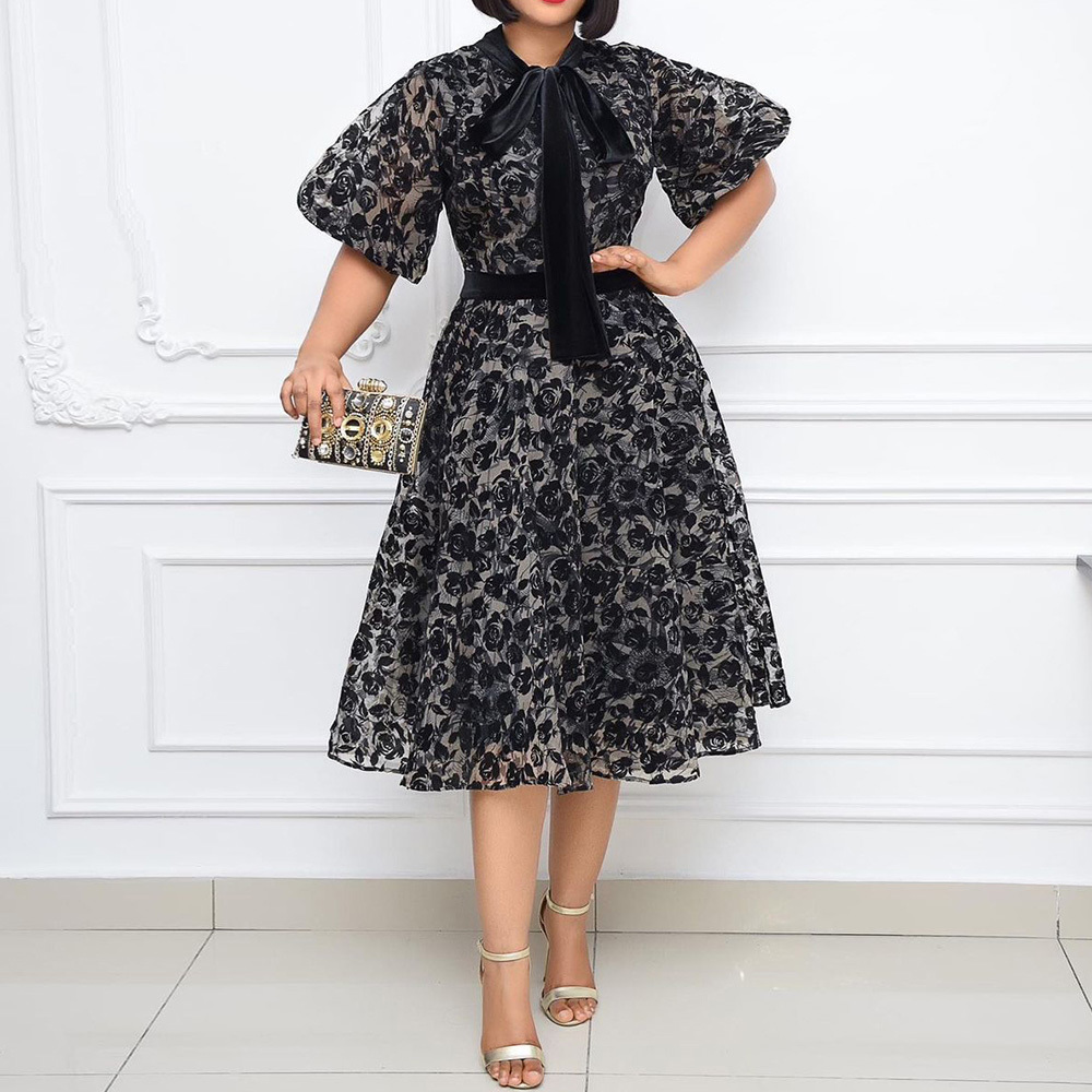 2021 Plus Size 2021 Black Floral Summer Dress Puff Vintage Sleeve Print Bowknot Women's Line of Work Dressed Office X251
2021 Plus Size 2021 Black Floral Summer Dress Puff Vintage Sleeve Print Bowknot Women's Line of Work Dressed Office X251