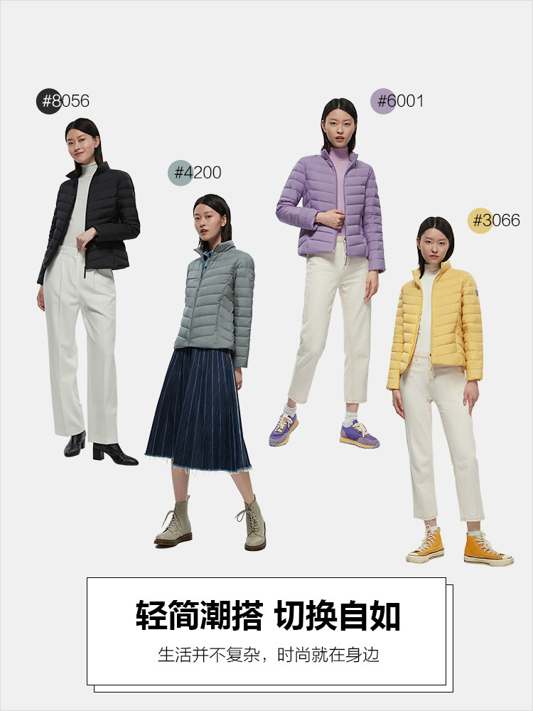 Bosideng new lightweight soft skin down jacket women's thin winter coat ultra light packable 21 colors waterproof B00131006 201019