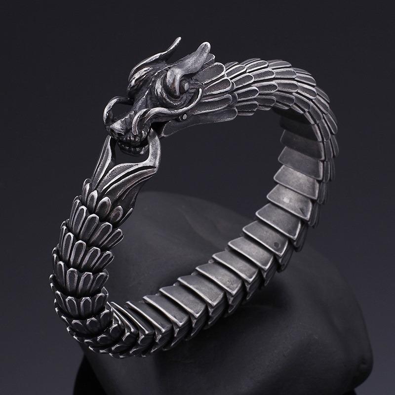 Charm Bracelets Steel Keel Dragon Bracelet Pattern Domineering Men's Jewelry