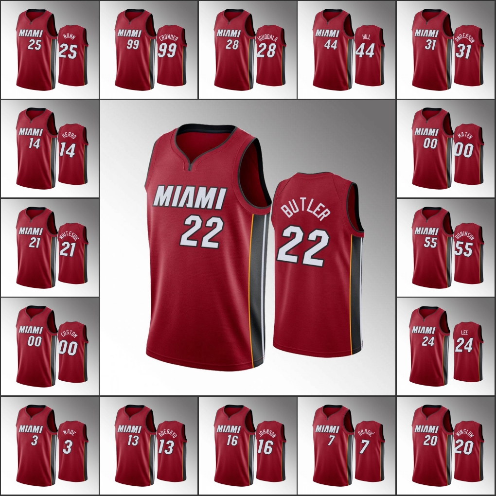 Miami Heat Men Dwyane Wade Jae Crowder Tyler Herro Jimmy Butler Bam Adebayo Statement NBA Red Custom Jersey, Black
Miami Heat Men Dwyane Wade Jae Crowder Tyler Herro Jimmy Butler Bam Adebayo Statement NBA Red Custom Jersey, Black